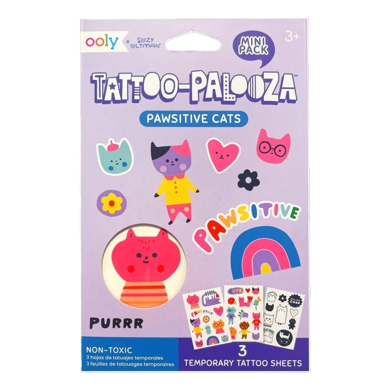 Ooly Mini Tattoo Palooza Temporary Tattoos X Suzy - Pawsitive Cats