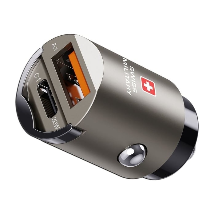 Swiss Military 30W PD Car Charger With 1 USB-C And 1 USB-A Port