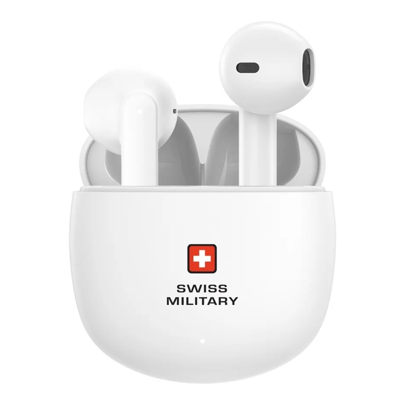 Swiss Military Victor 6 True Wireless Stereo Earbuds Out Of Ear - White