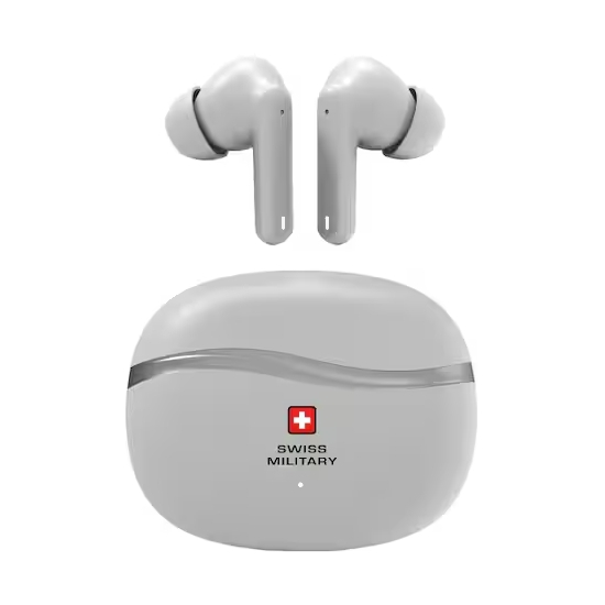 Swiss Military Stereo Earbuds With ANC - ENC - White