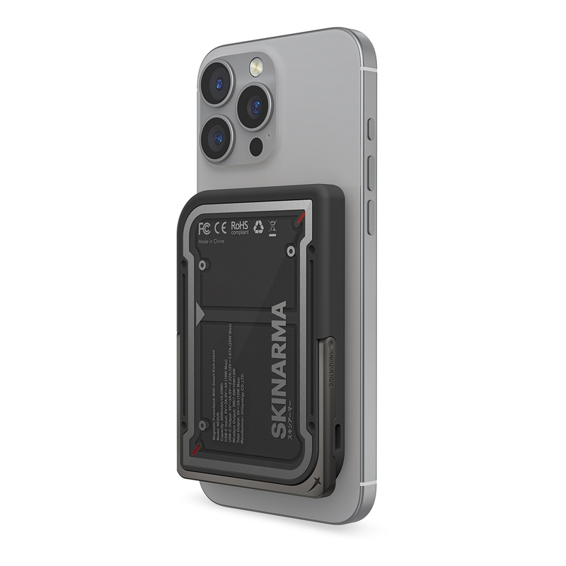 Skinarma Nexus Mecha Magnetic Power Bank With Smart Kick-Stand 5000mAh 20W USB-C Pd - Black