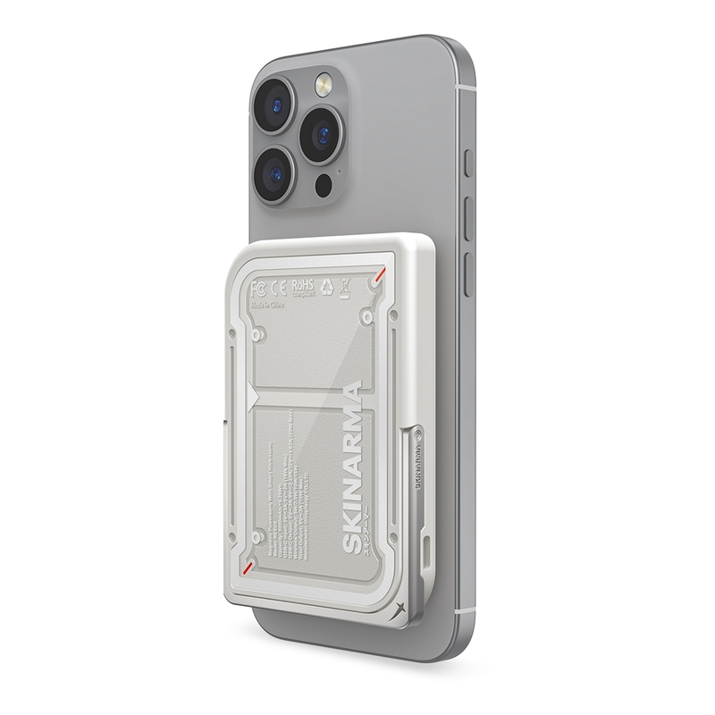 Skinarma Nexus Mecha Magnetic Power Bank With Smart Kick-Stand 5000mAh 20W USB-C Pd - Light Grey