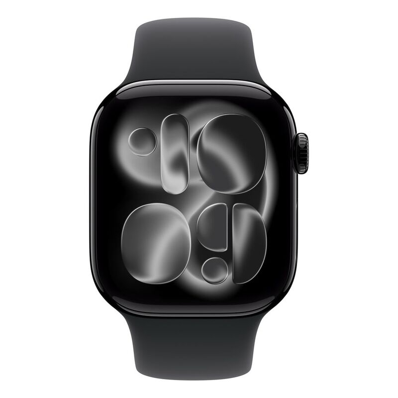 Apple Watch Series 11 GPS 42mm Jet Black Aluminium Case with Black Sport Band - S/M