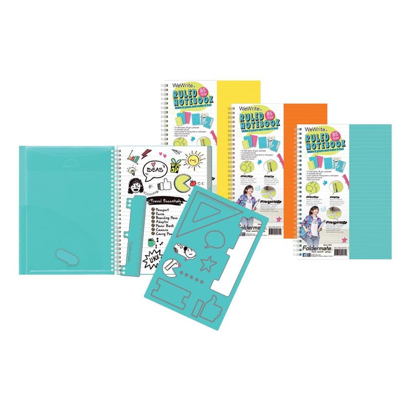 Foldermate 3-Subject Notebook A4 120 Sheets - Pastel Colors Wewrite (Assorted - Includes 1)