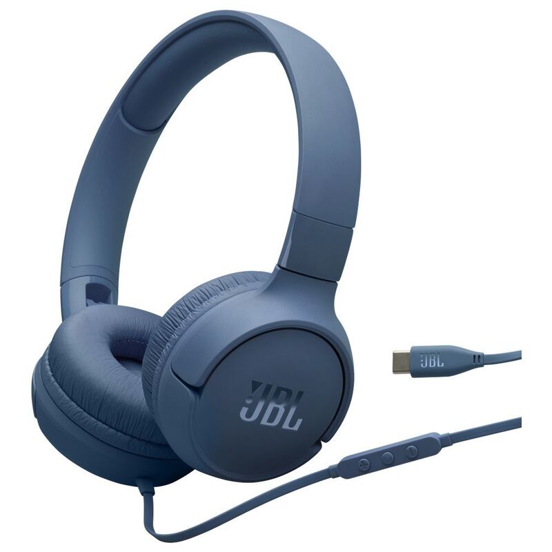 JBL Tune 520C USB-C Wired On-Ear Headphones - Blue