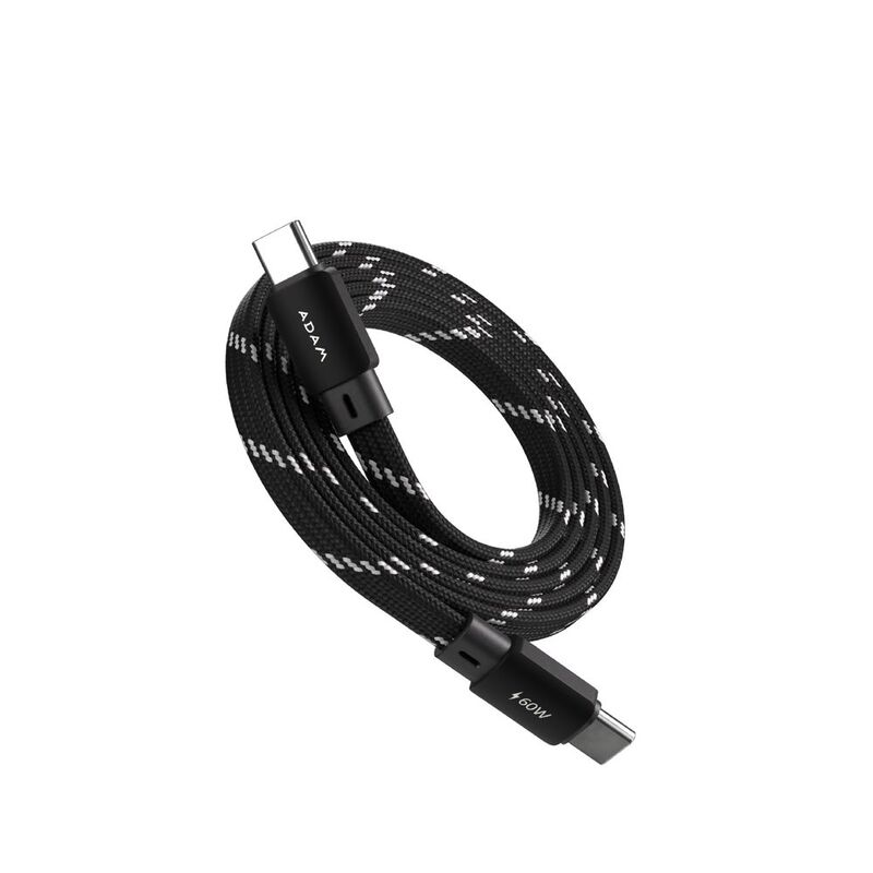Adam Elements Casa MF100 USB-C To USB-C 60W Magnetic Flat Charging Cable 1M - Black Adam Elements Casa MF100 USB-C To USB-C 60W Magnetic Flat Charging Cable 1M - Black