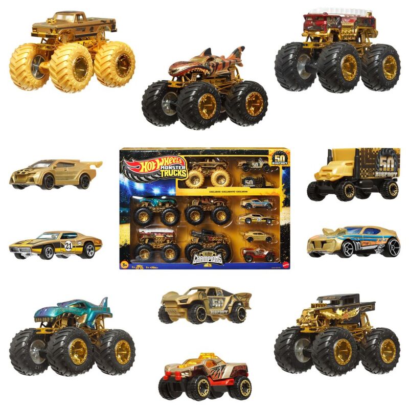 Mattel Hot Wheels Monster Truck 1.64 Bigfoot Trophy Champions Car & Truck Multipack