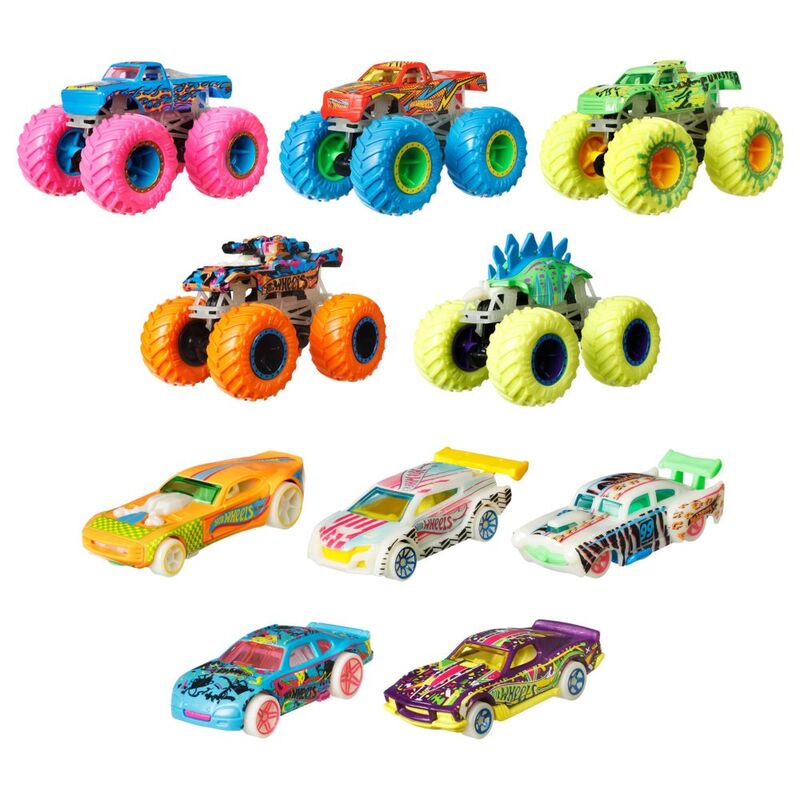 Mattel Hot Wheels Mt 1.64 Glow In The Dark Car & Truck Multipack Mattel Hot Wheels Mt 1.64 Glow In The Dark Car & Truck Multipack
