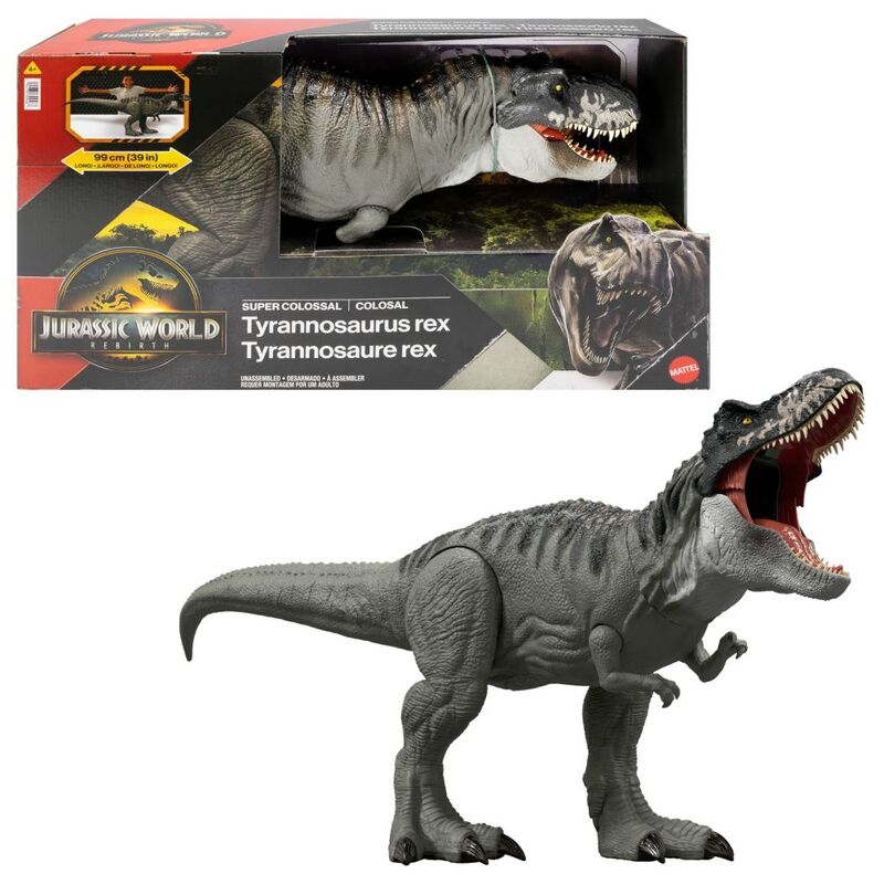 Mattel Jurassic World Rebirth Super Colossal Saga Villian Tyrannosaurus Rex Figure