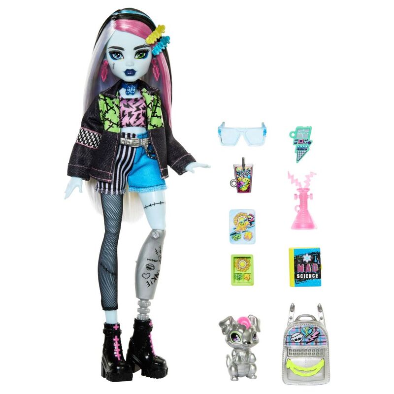 Mattel Monster High Frankie Stein Fashion Doll With Pet Watzie And Accessories Mattel Monster High Frankie Stein Fashion Doll With Pet Watzie And Accessories
