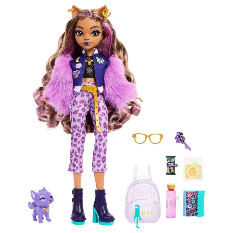 Mattel Monster High Clawdeen Wolf Fashion Doll With Pet Dog Crescent And Accessories
