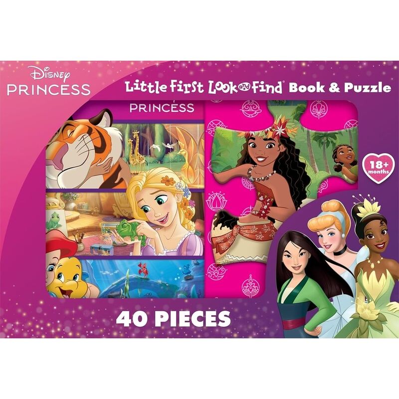 Little First Look & Find Book & Puzzle Box - Disney Princess Animal Friends | Pi Kids