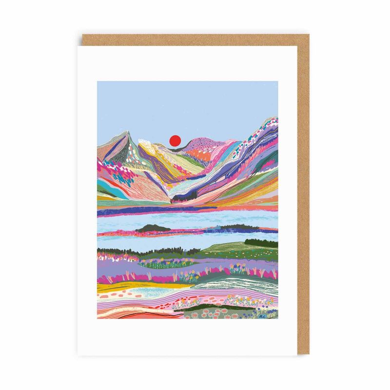 Ohh Deer Mountain Sunset Greeting Card (7 x 5)