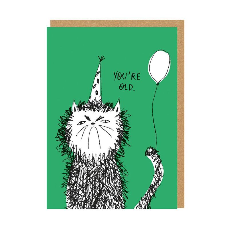 Ohh Deer You'Re Old Cat Greeting Card (A6)