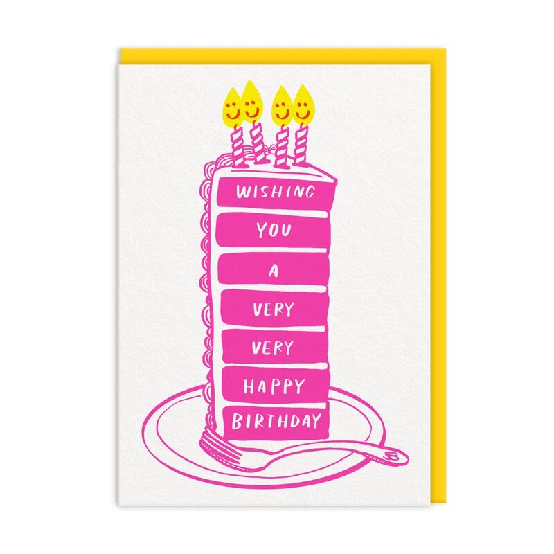 Ohh Deer Birthday Cake Slice (11859) Greeting Card (A6)