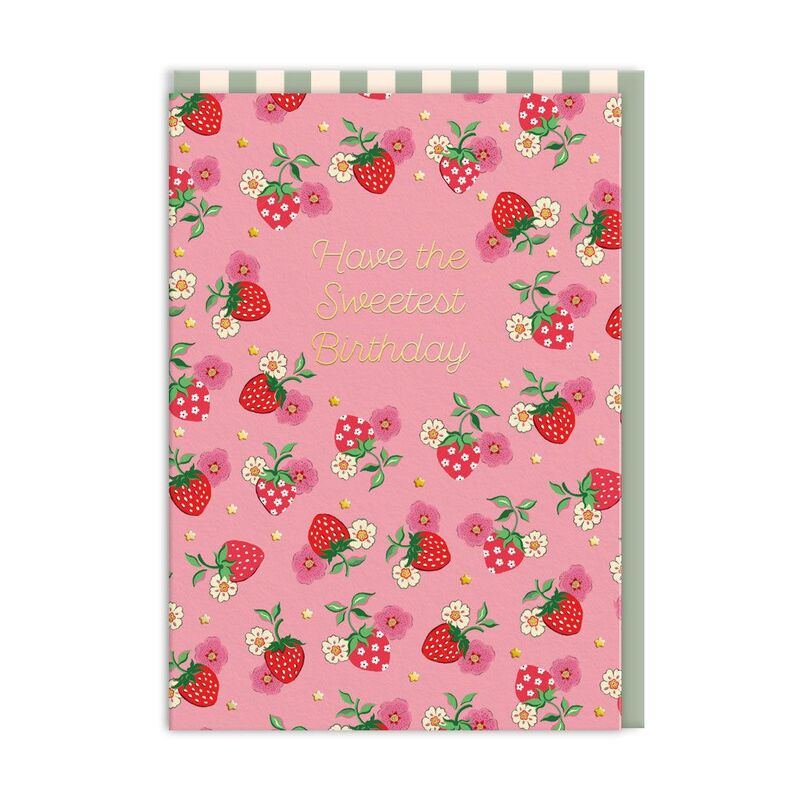 Ohh Deer Sweetest Birthday Strawberry (11499) Premium Greeting Card (A6)