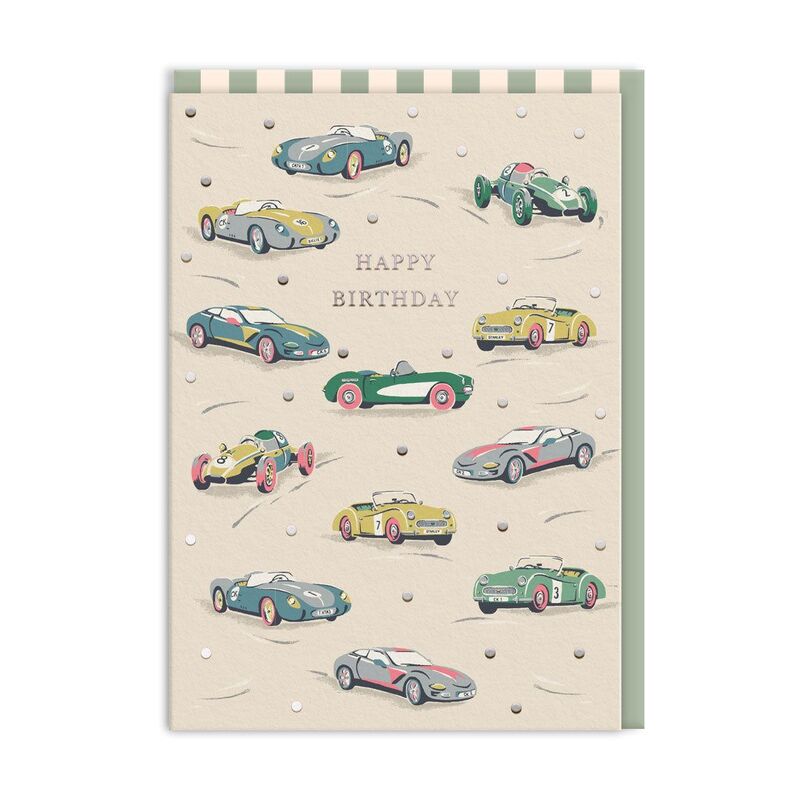 Ohh Deer Race Cars Greeting Card (12011) Premium Greeting Card (A6)