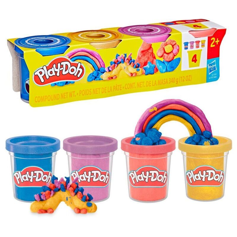 Hasbro Play-Doh Shimmery Metallics 4 Pack Compound Hasbro Play-Doh Shimmery Metallics 4 Pack Compound