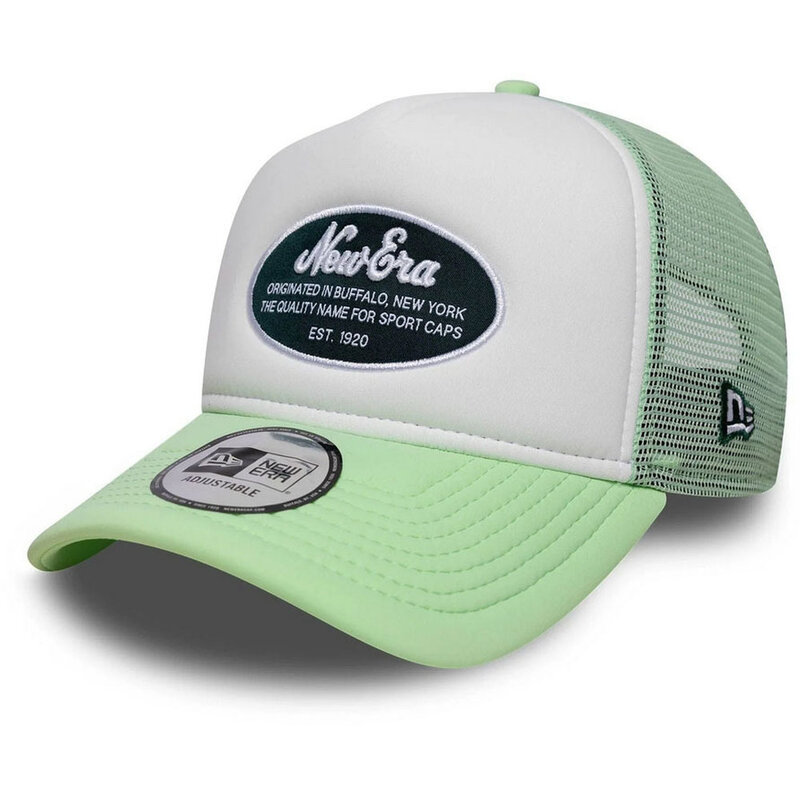 New Era Oval Patch Trucker Pastel Green Osfm Blue Cap