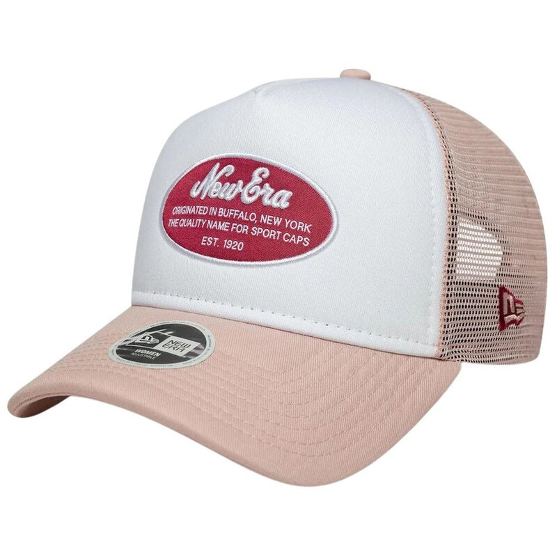 New Era Womens Oval Patch Trucker Osfm Pink/White Cap