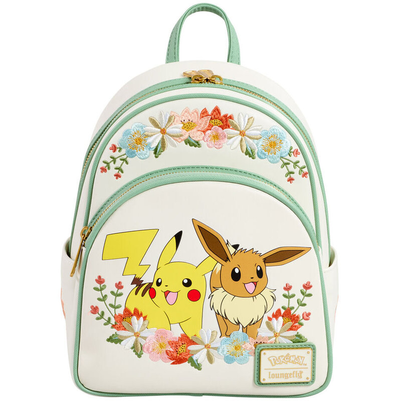 Loungefly Leather Pokemon Pikachu And Eevee Floral Mini Backpack Loungefly Leather Pokemon Pikachu And Eevee Floral Mini Backpack