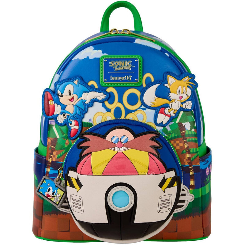 Loungefly Leather Sega Sonic The Hedgehog Mini Backpack Loungefly Leather Sega Sonic The Hedgehog Mini Backpack