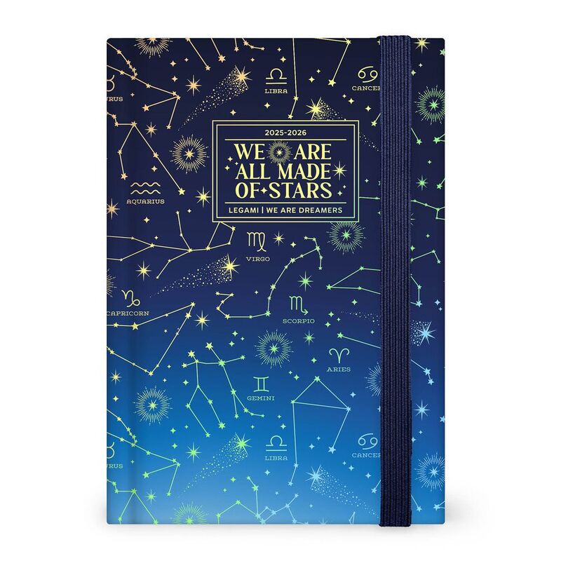 Legami 16 - Month Diary - 2025/2026 - Medium Photo Daily Diary - Stars