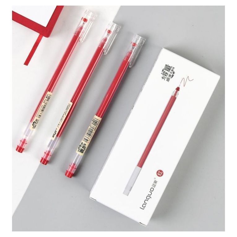 Languo Thin Barrel Red Ink Gel Pen 0.5 mm (Pack of 3)
