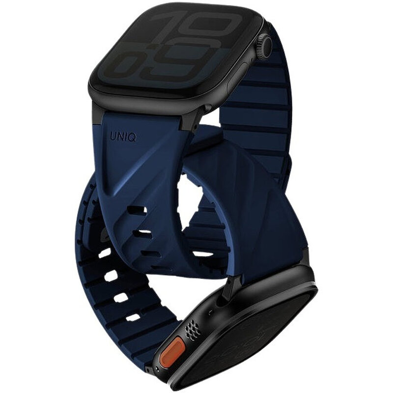 UNIQ Fluo Magnetic Apple Watch Strap With Connector Bundle 49/40mm - Marine Blue