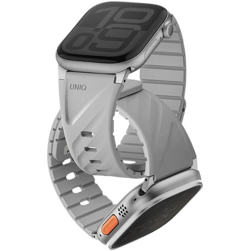 UNIQ Fluo Magnetic Apple Watch Strap With Connector Bundle 49/40mm - Mist Grey