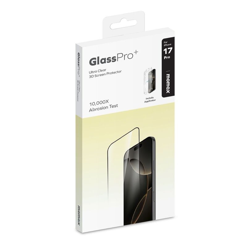 Momax iPhone 17 Pro 6.3 3D Fully Covered Clear Glass - Clear