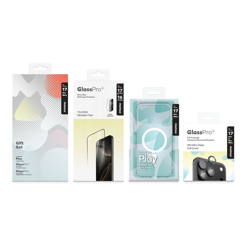 Momax Case+Glass+Lens Bundle Kit For iPhone 17 Pro Max 6.9 - Clear