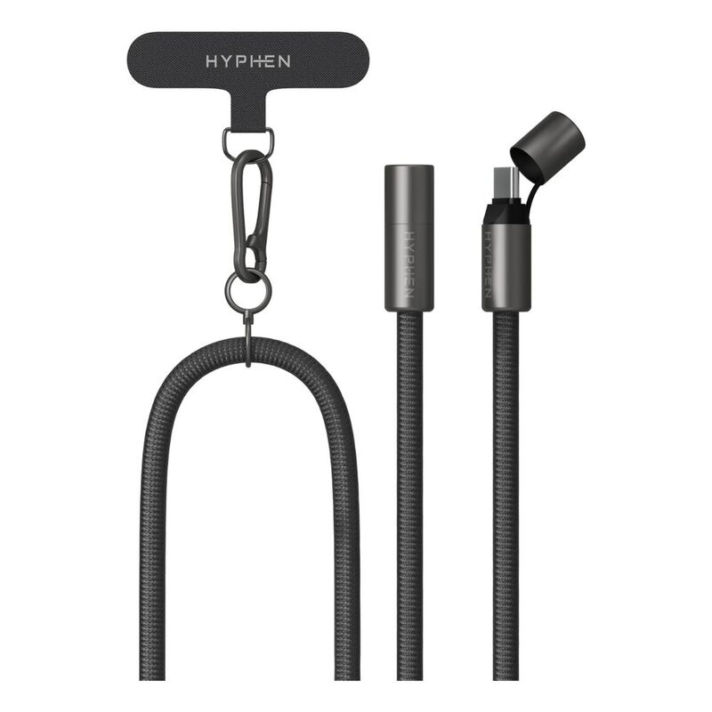 Hyphen Lanyard Type C To Type C Cable 100W - Black - 1.6m