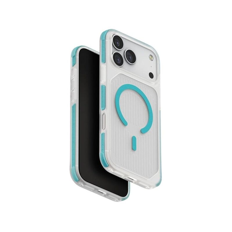UNIQ Hybrid iPhone 17 Pro Max 6.9-Inch (2025) MagClick Charging Combat Active - Frost Clear/Turquoise