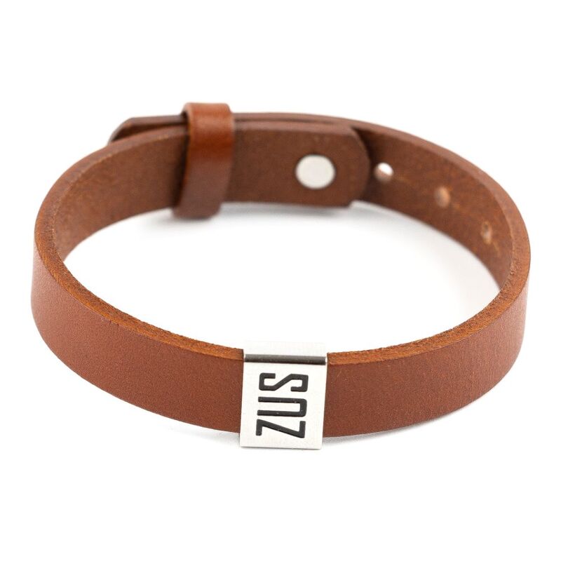 Zus Flat Brown Leather Bracelet Z16