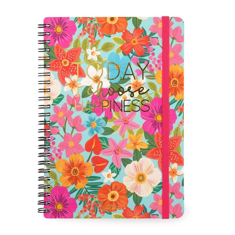 Legami 12-Month Diary - 2024 - Large Weekly Spiral Bound Diary - Flowers
