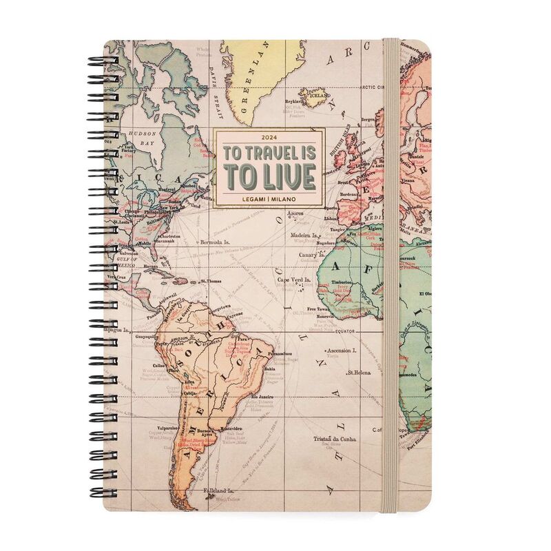 Legami 12-Month Diary - 2024 - Large Weekly Spiral Bound Diary - Travel