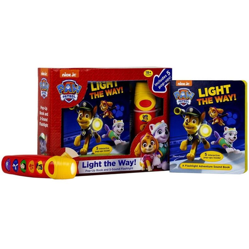Nickelodeon PAW Patrol: Light the Way! Play-a-Sound Book and 5-Sound Flashlight | PI Kids Nickelodeon PAW Patrol: Light the Way! Play-a-Sound Book and 5-Sound Flashlight | PI Kids