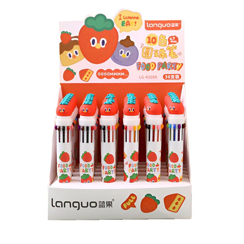 Languo Strawberry Shape 10-Color Ball Point Pen 0.55 mm (Assortment - Includes 1)