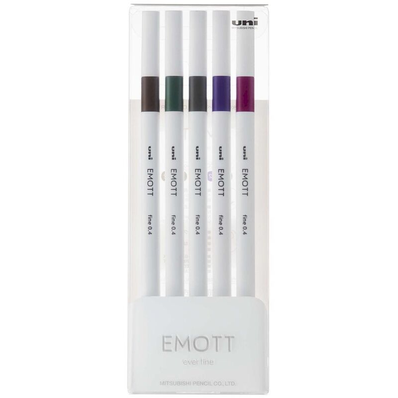 Uni Emott Ever Fine Vintage Color Pens (Set of 5)