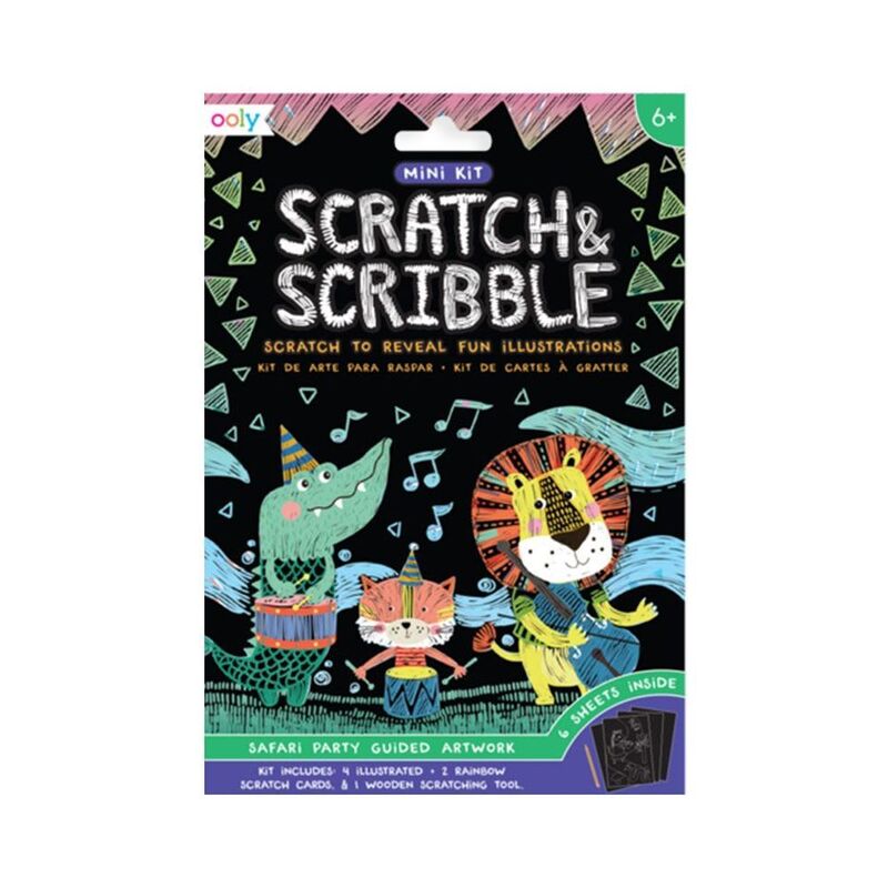 OOLY Mini Scratch & Scribble Art Kit - Safari Party OOLY Mini Scratch & Scribble Art Kit - Safari Party