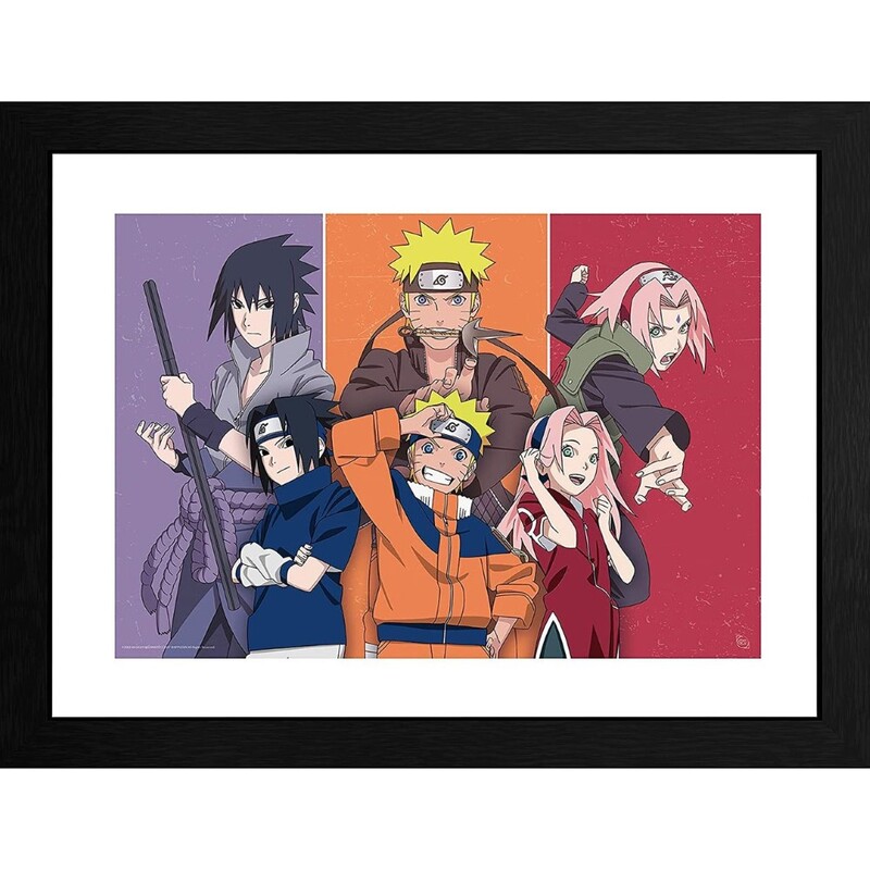 GB Eye Naruto Shippuden Framed Collector's Print "Adults and children" (30 x 40 cm)