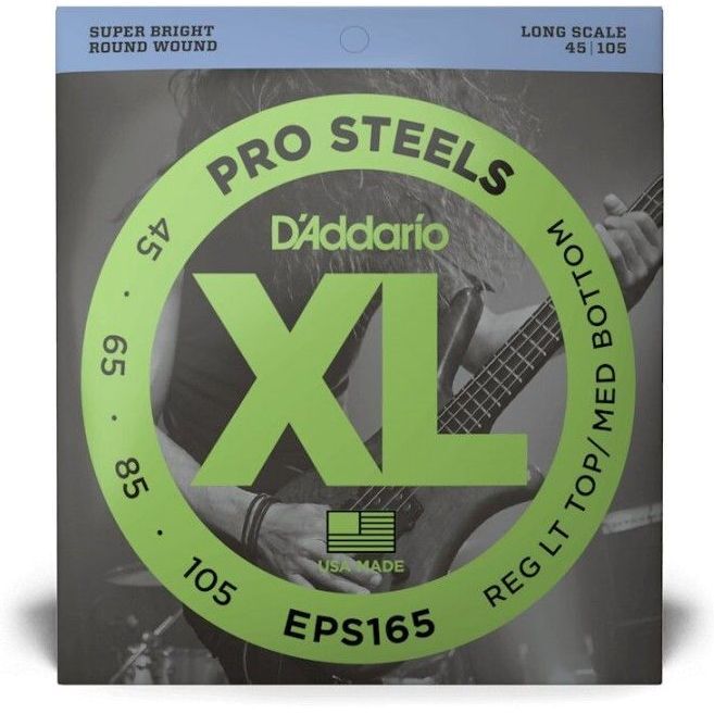 D'Addario EPS165 Reg LT Top/Med Bottom Long Scale Bass Strings - 45-105