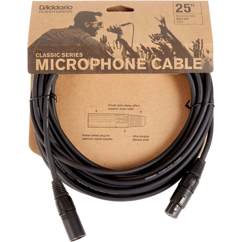 D'Addario PW-CMIC-25 Classic Series Microphone Cable - 25 ft / 7.6 Meters