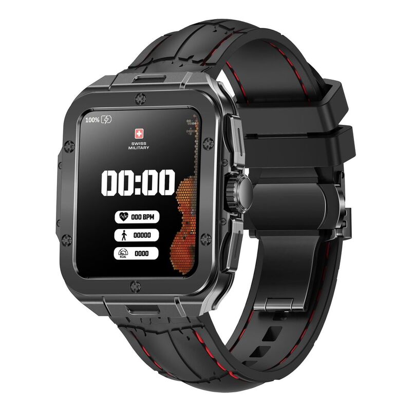 Swiss Military Alps 2 Smartwatch with Gunmetal Frame and Black Silicon Strap