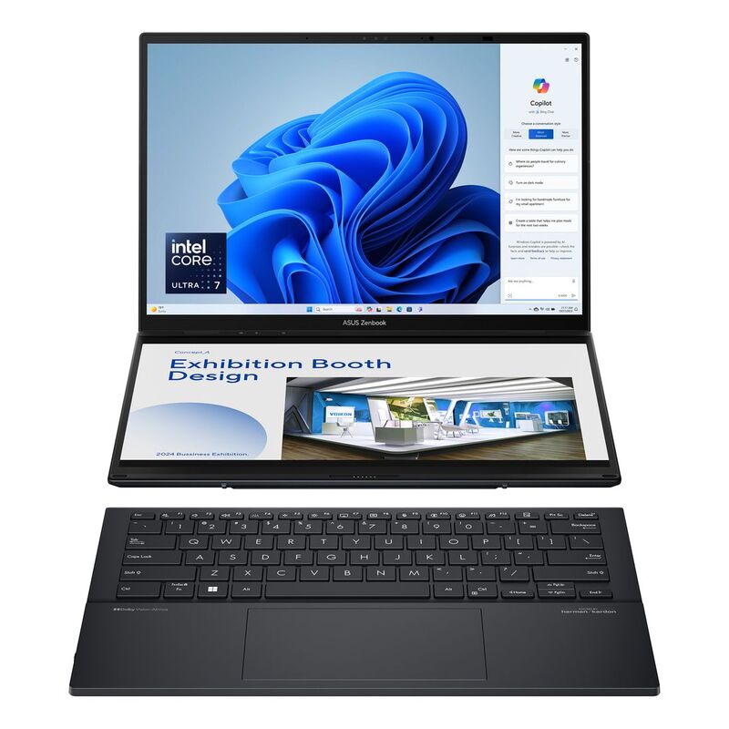 ASUS Zenbook Duo OLED Laptop - UX8406MA-OLEDI7IG - Intel Core Ultra 7-155H/16GB RAM/1TB SSD/Intel Arc Graphics/14" 3K (2880x1800) 120Hz/Windows 11 ... ASUS Zenbook Duo OLED Laptop - UX8406MA-OLEDI7IG - Intel Core Ultra 7-155H/16GB RAM/1TB SSD/Intel Arc Graphics/14" 3K (2880x1800) 120Hz/Windows 11 ...