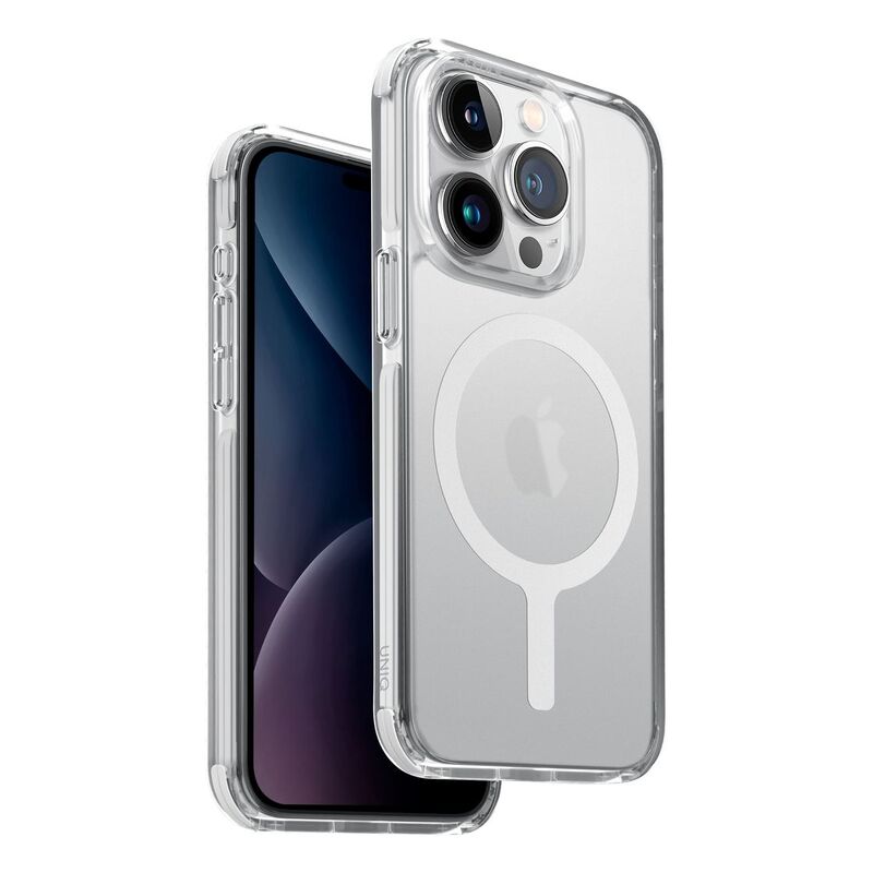 UNIQ Hybrid iPhone 15 Pro Case - MagClick Charging Combat - Blanc