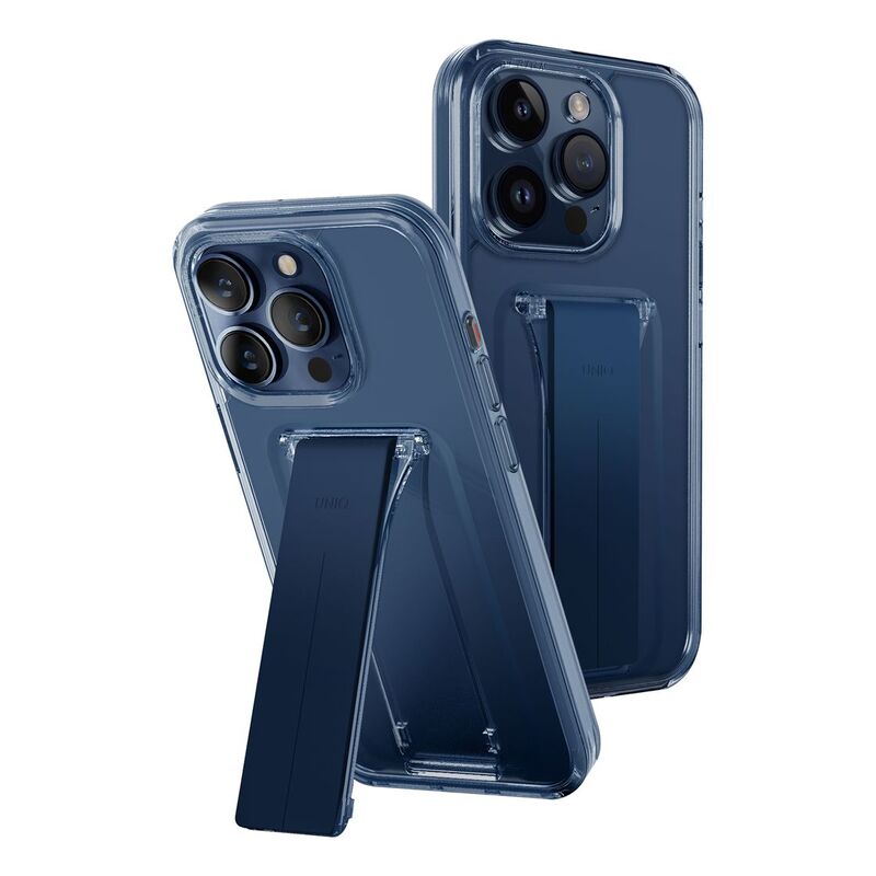 UNIQ Hybrid iPhone 15 Pro Max Case - Heldro Mount With Stand - Ultramarine
