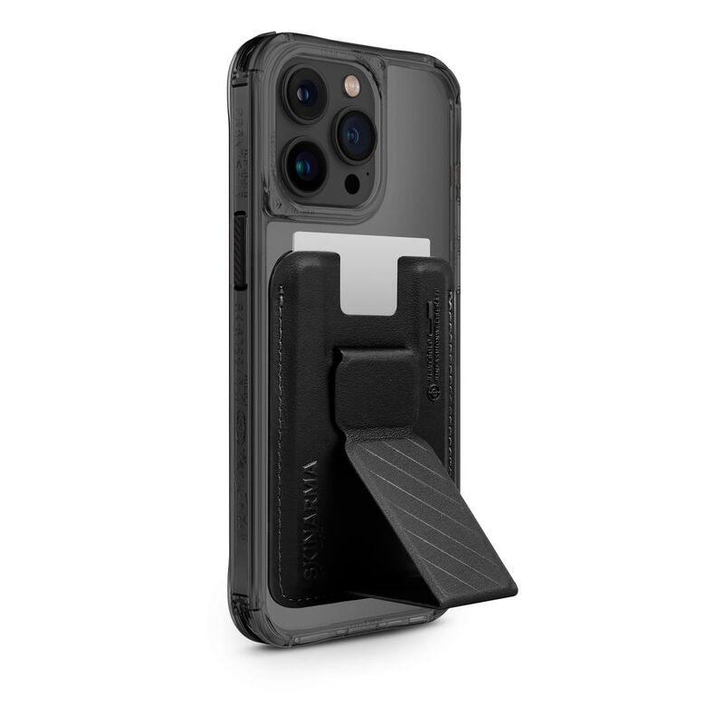 SkinArma iPhone 15 Pro Case - Saido Mag-Charge + Kado Magnetic Cardholder - Black (Bundle)