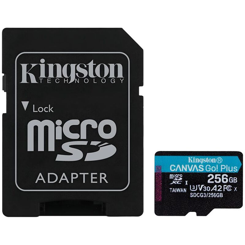 Kingston 256GB MicroSDXC Canvas Go Plus 170R A2 U3 V30 Card + ADP 4K